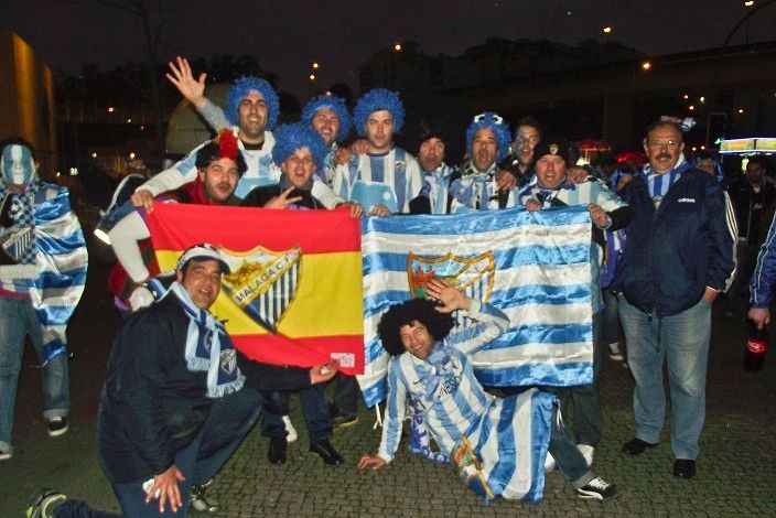 Malaga fans before Champions League clash against Porto