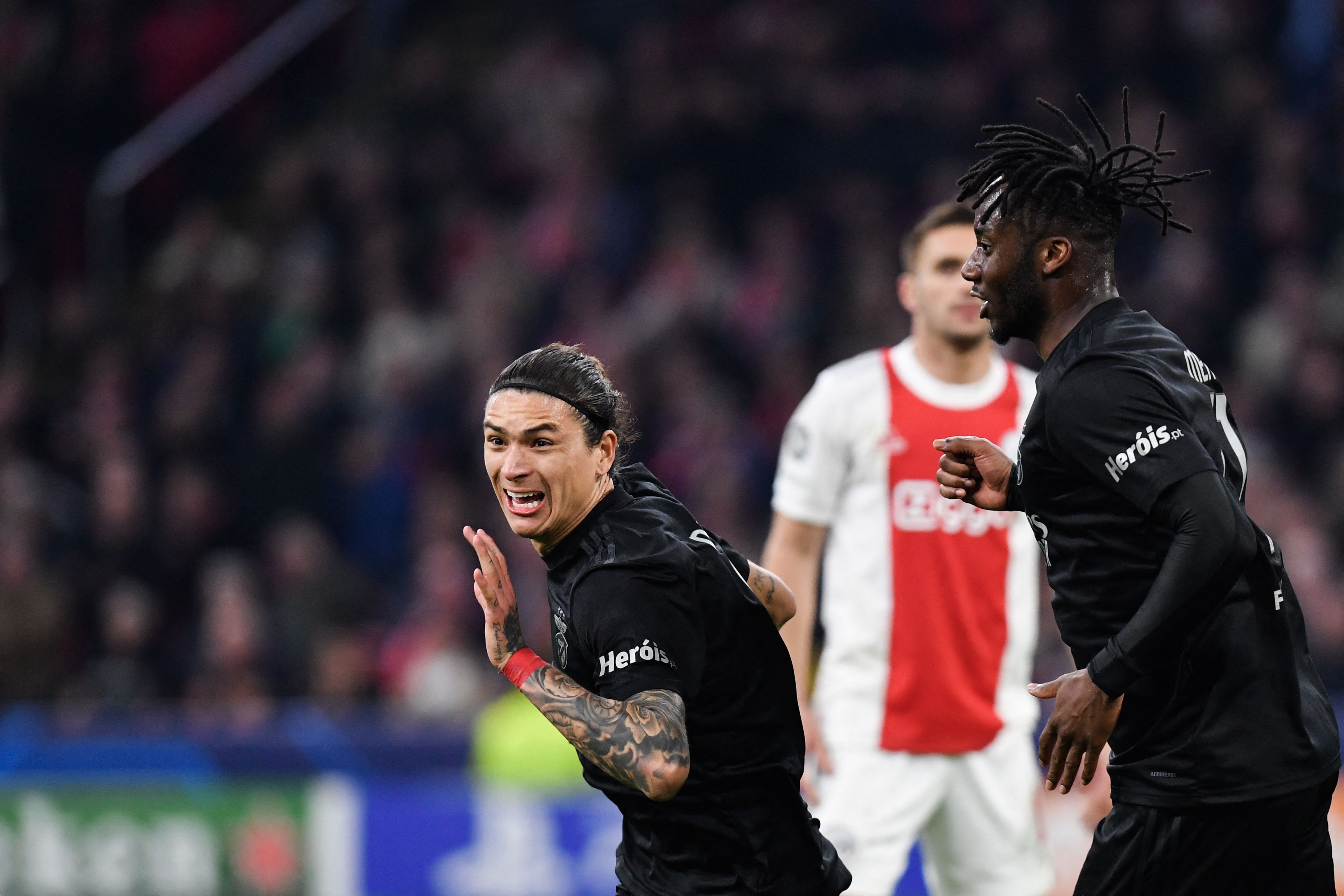 Darwin Nunez celebrating Ajax Benfica