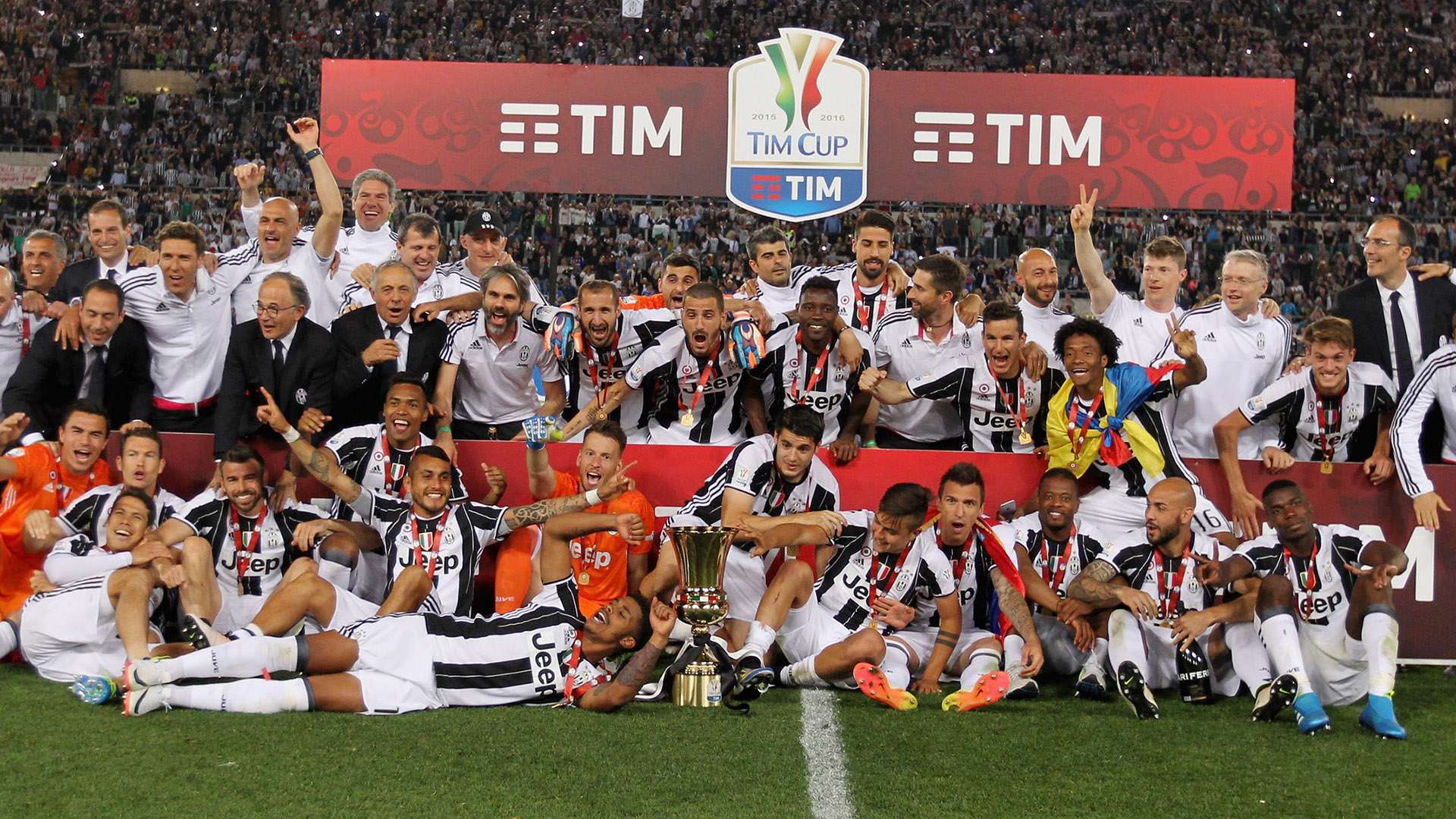 Juventus celebrating Coppa Italia