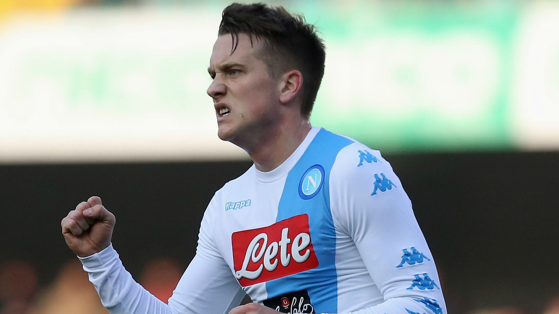 Piotr Zielinski celebrating Chievo Napoli Serie A 19022017