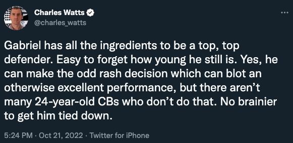 Charles Watts Gabriel Tweet