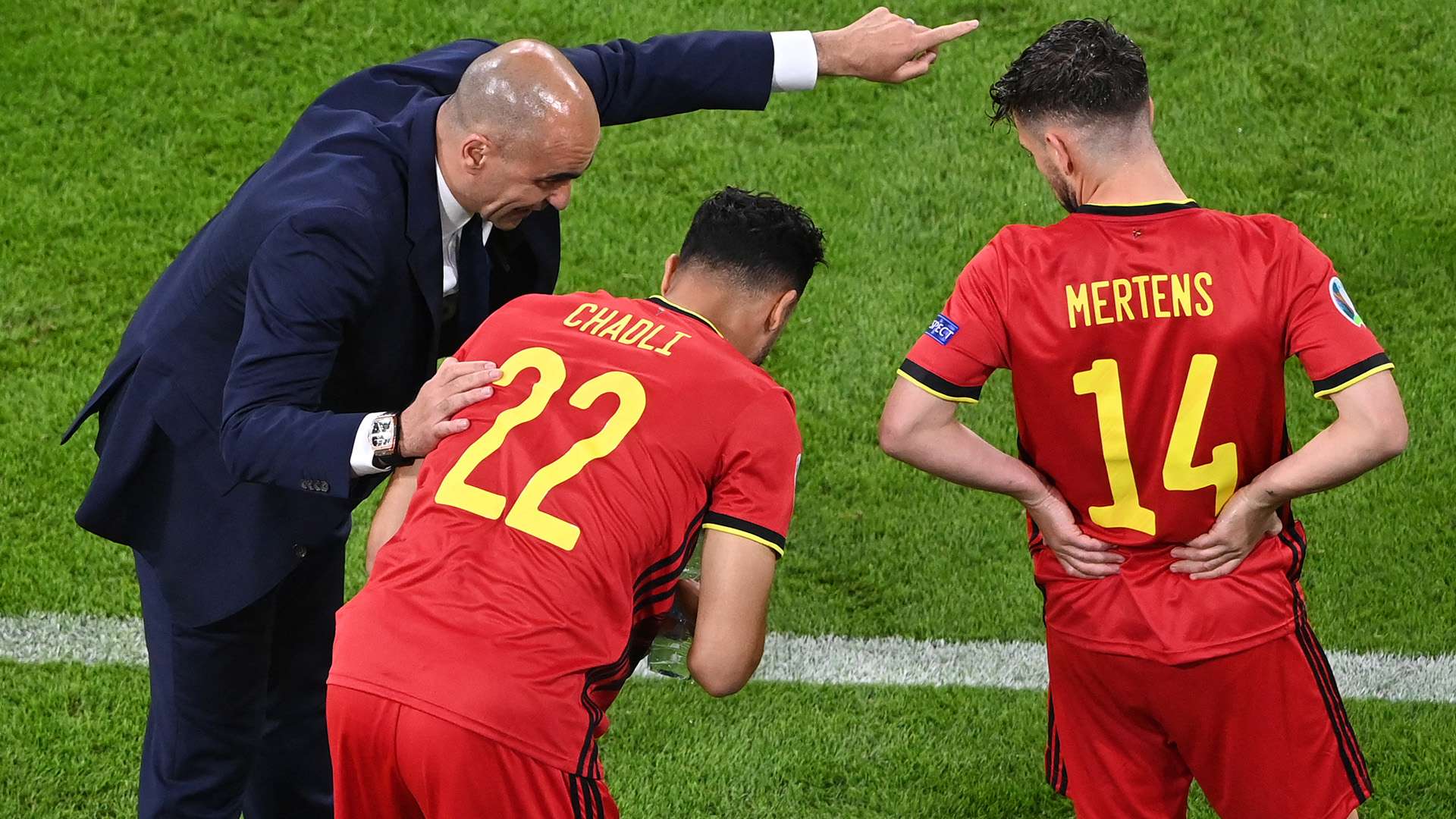 Roberto Martinez Nacer Chadli Dries Mertens Belgium