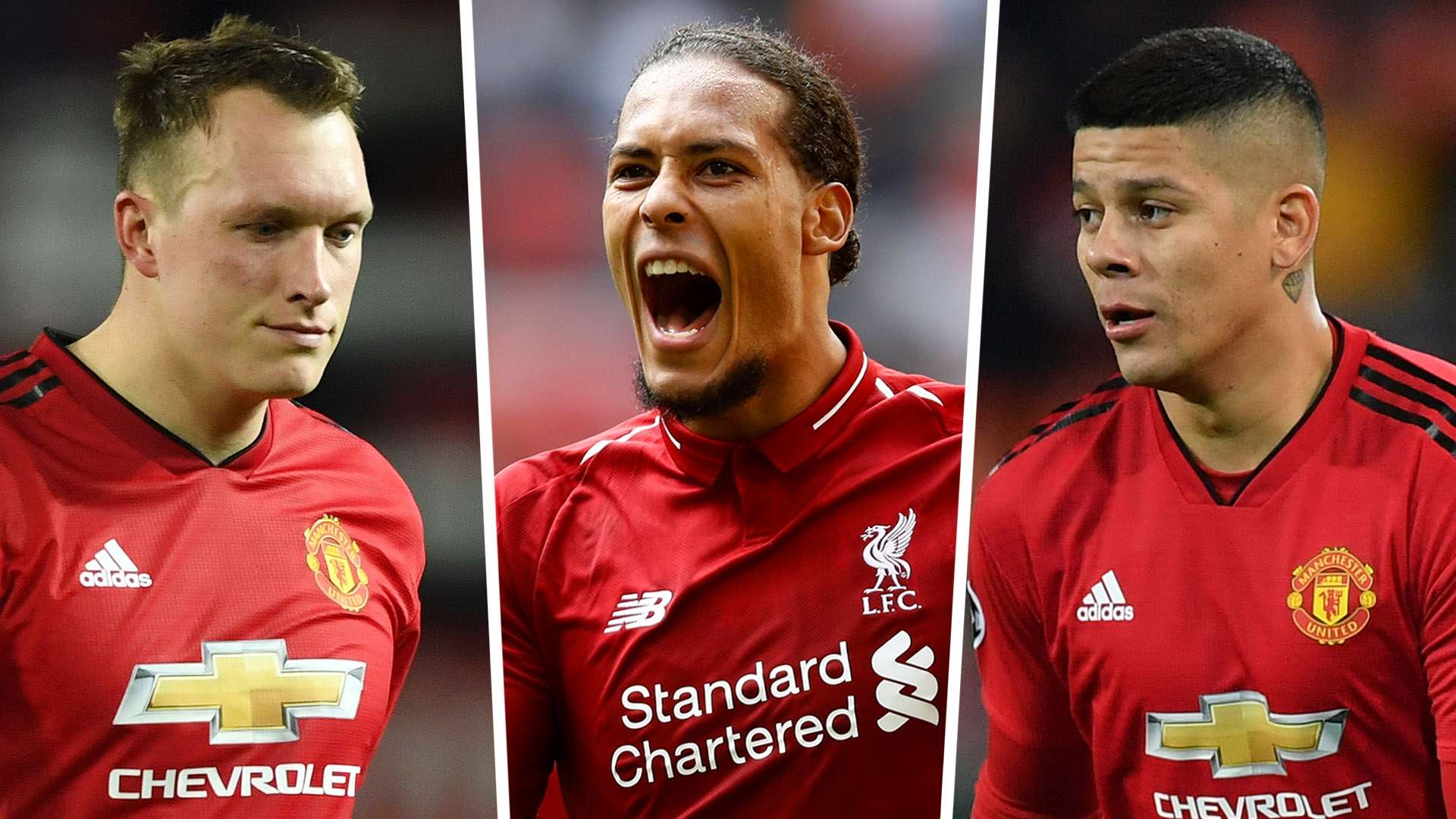 Phil Jones Virgil van Dijk Marcos Rojo Man Utd