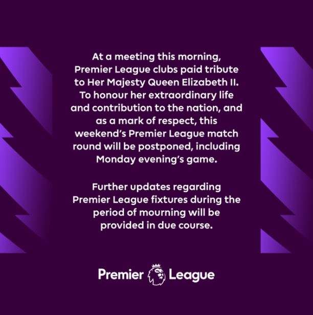 Premier League statement Queen