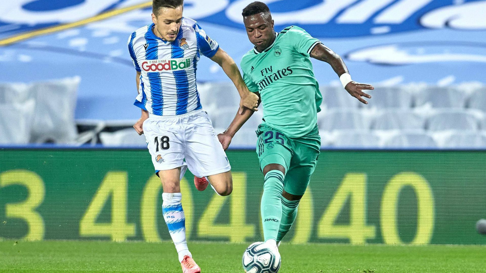 GERMANY ONLY: GOROSABEL REAL SOCIEDAD VINICIUS JUNIOR REAL MADRID LALIGA 21062020