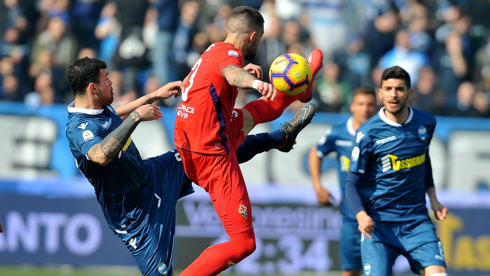 Andrea Petagna Cristiano Biraghi SPAL Fiorentina Serie A