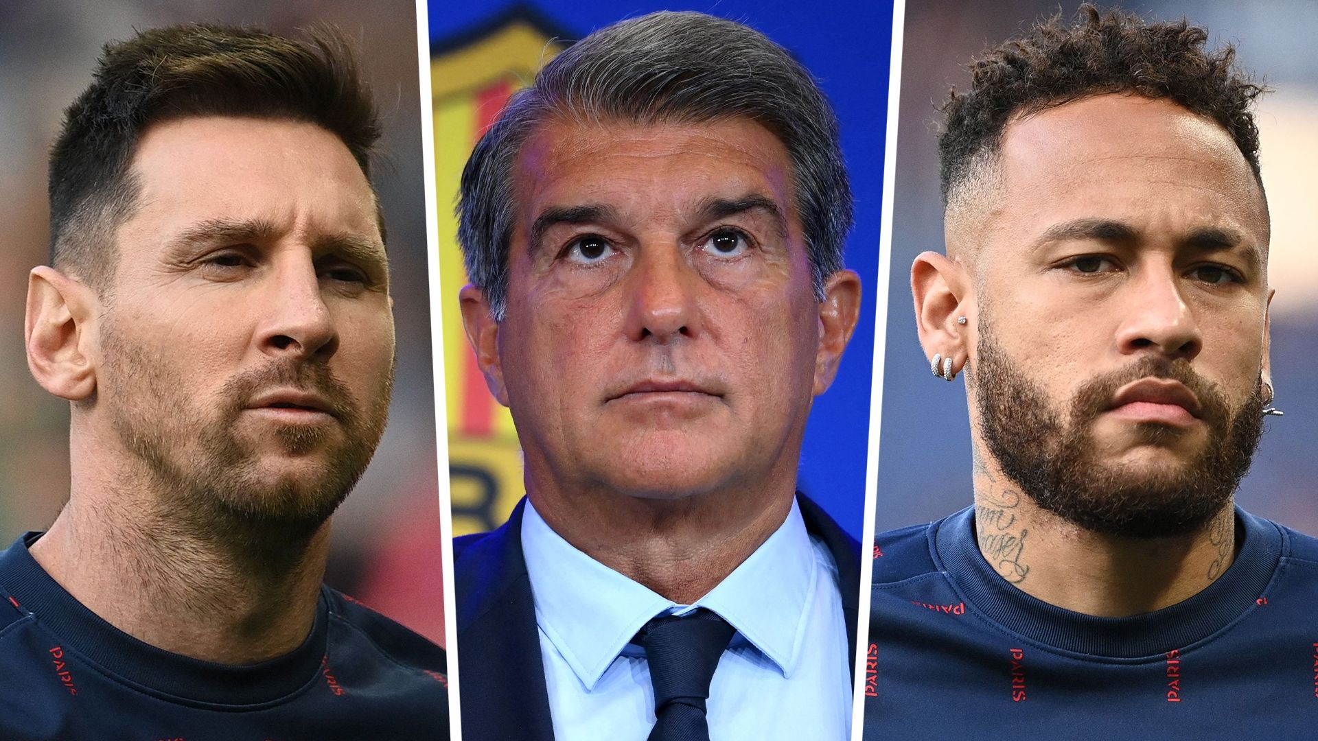Lionel Messi Joan Laporta Neymar PSG