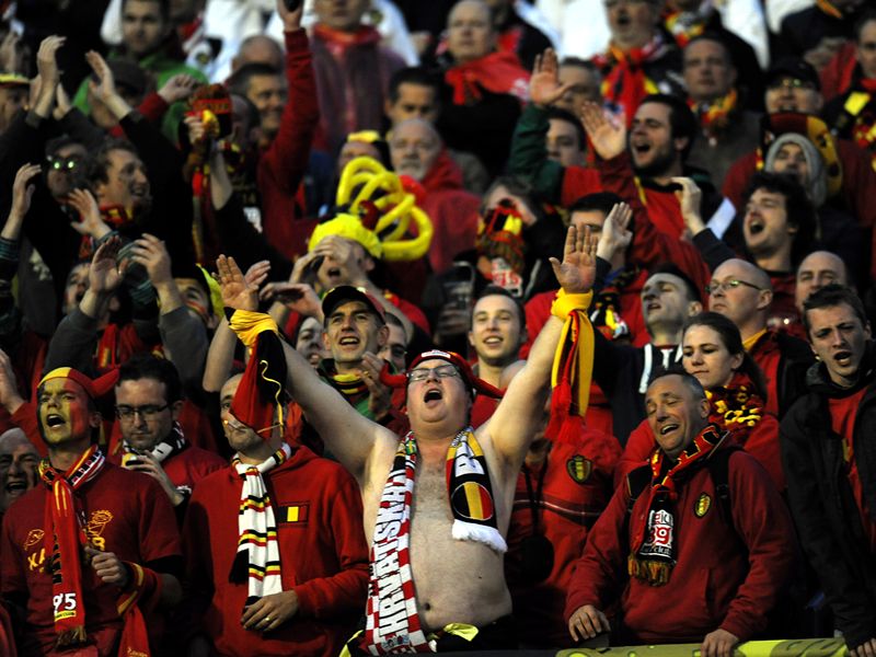 Belgium fans vs Croatia