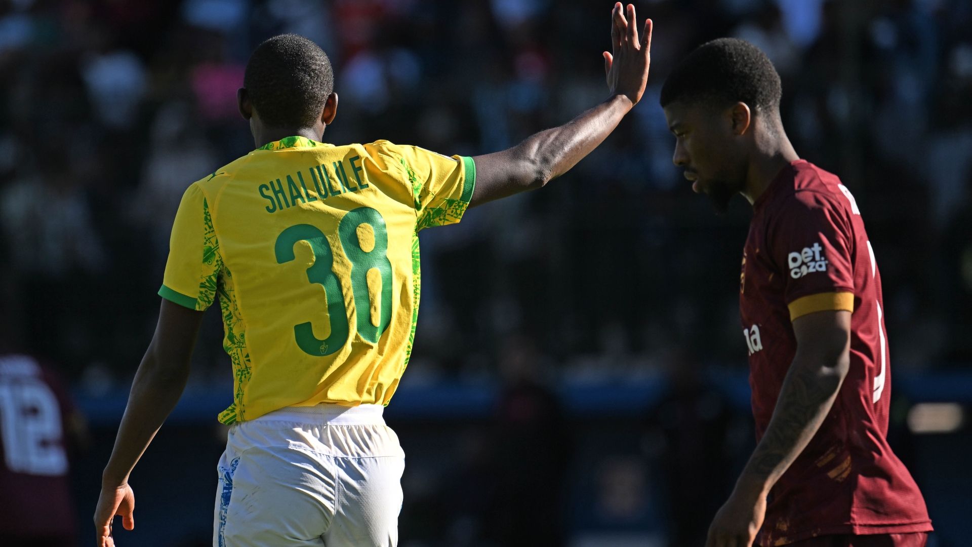 Peter Shalulile and Omega Mdaka, Mamelodi Sundowns vs Stellenbosch