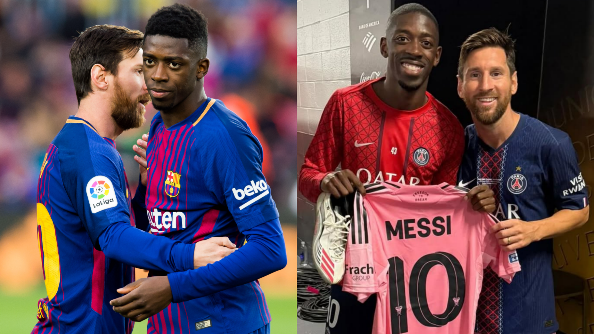 Ousmane Dembele gets his hands on Lionel Messi's ENTIRE Inter Miami kit after Club World Cup clash as PSG star sends emotional message to ex-Barcelona team-mate | Goal.com UK