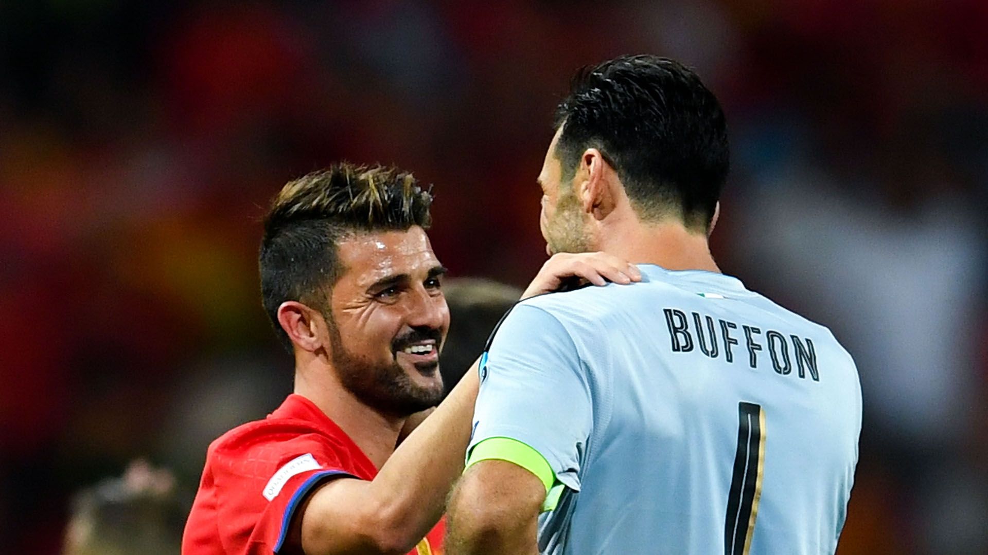 David Villa Gianluigi Buffon Spain Italy