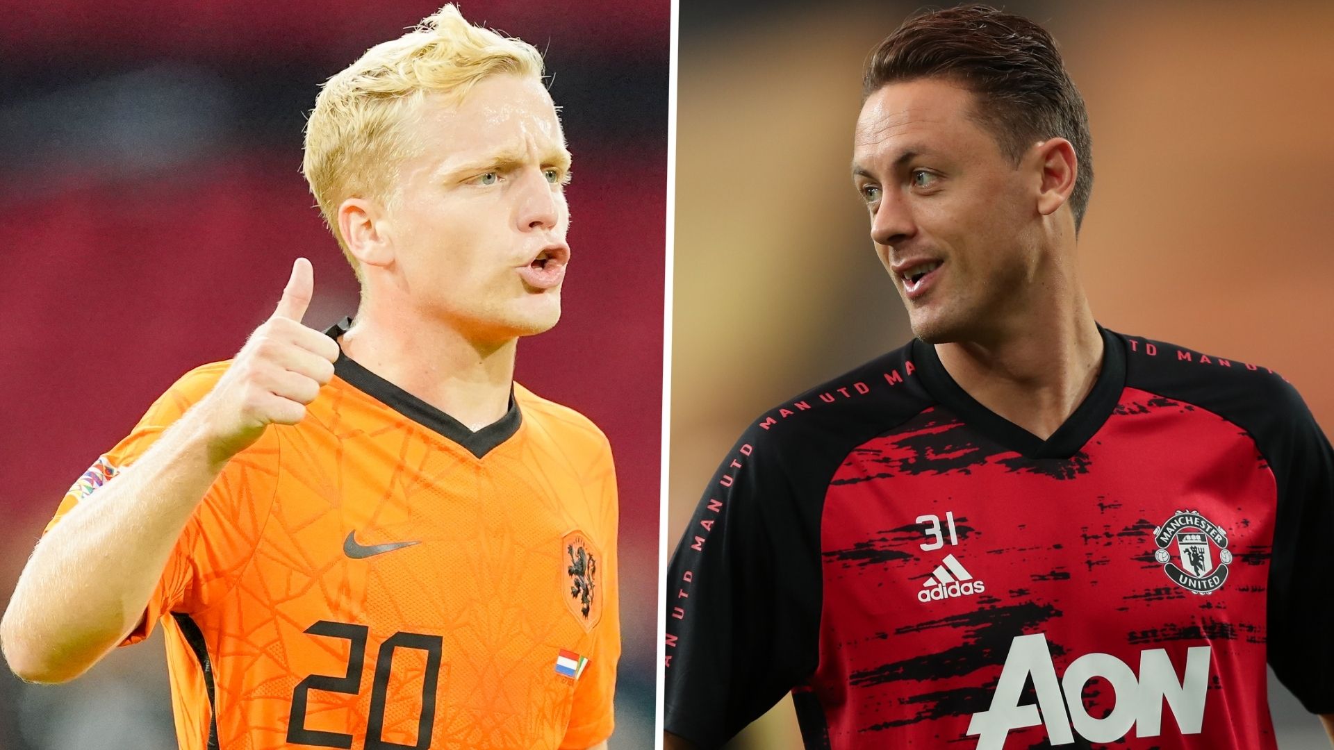 Donny Van de Beek Nemanja Matic Man Utd GFX