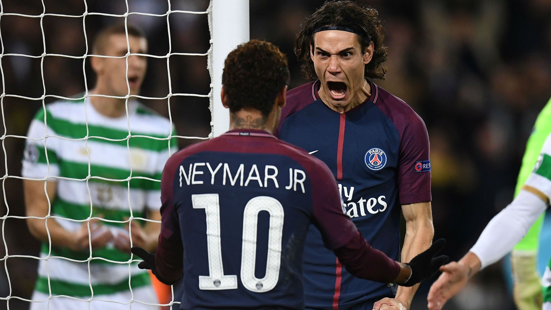 Edinson Cavani Neymar PSG Celtic UEFA Champions League 22112017