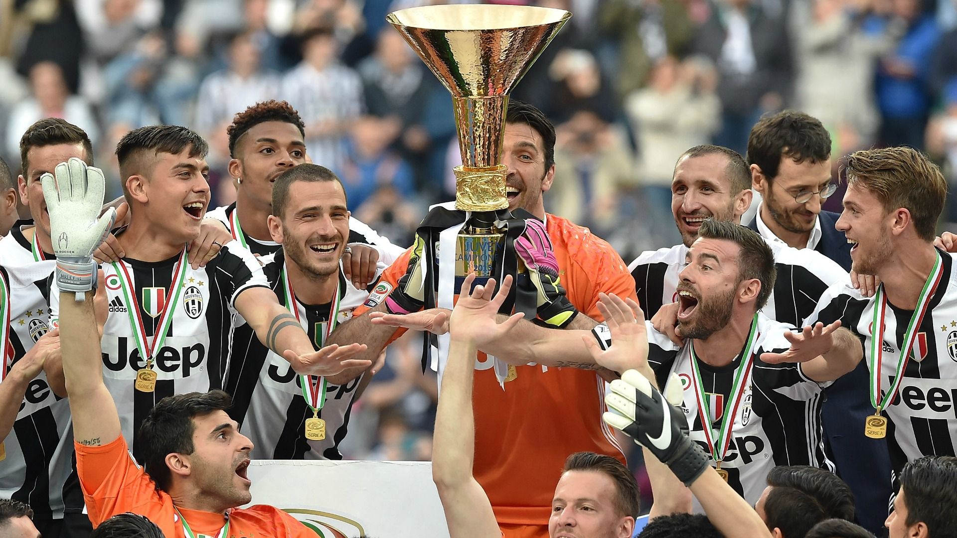 Juventus celebrate Scudetto