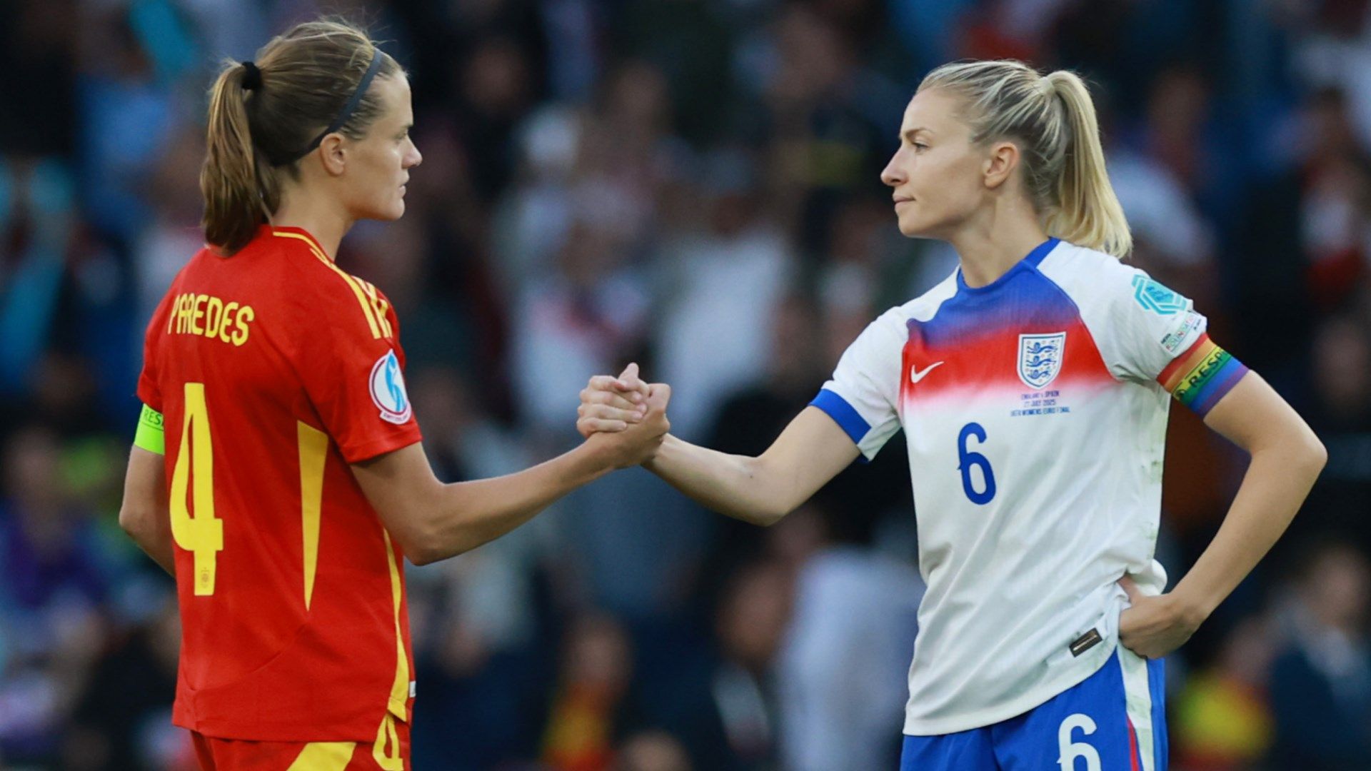 Irene Paredes Leah Williamson Spain England Women 2025