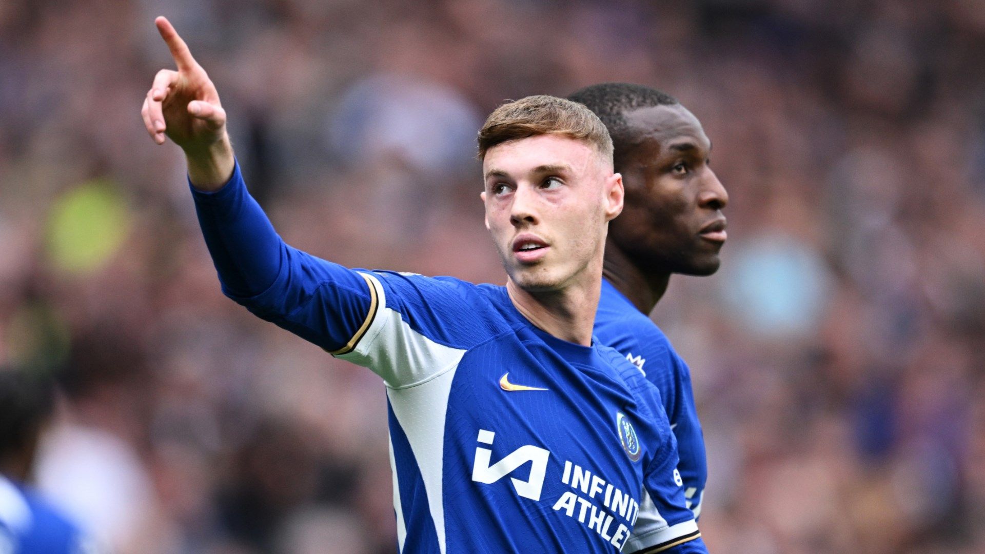 Cole Palmer celebrates Chelsea West Ham Premier League 2023-24