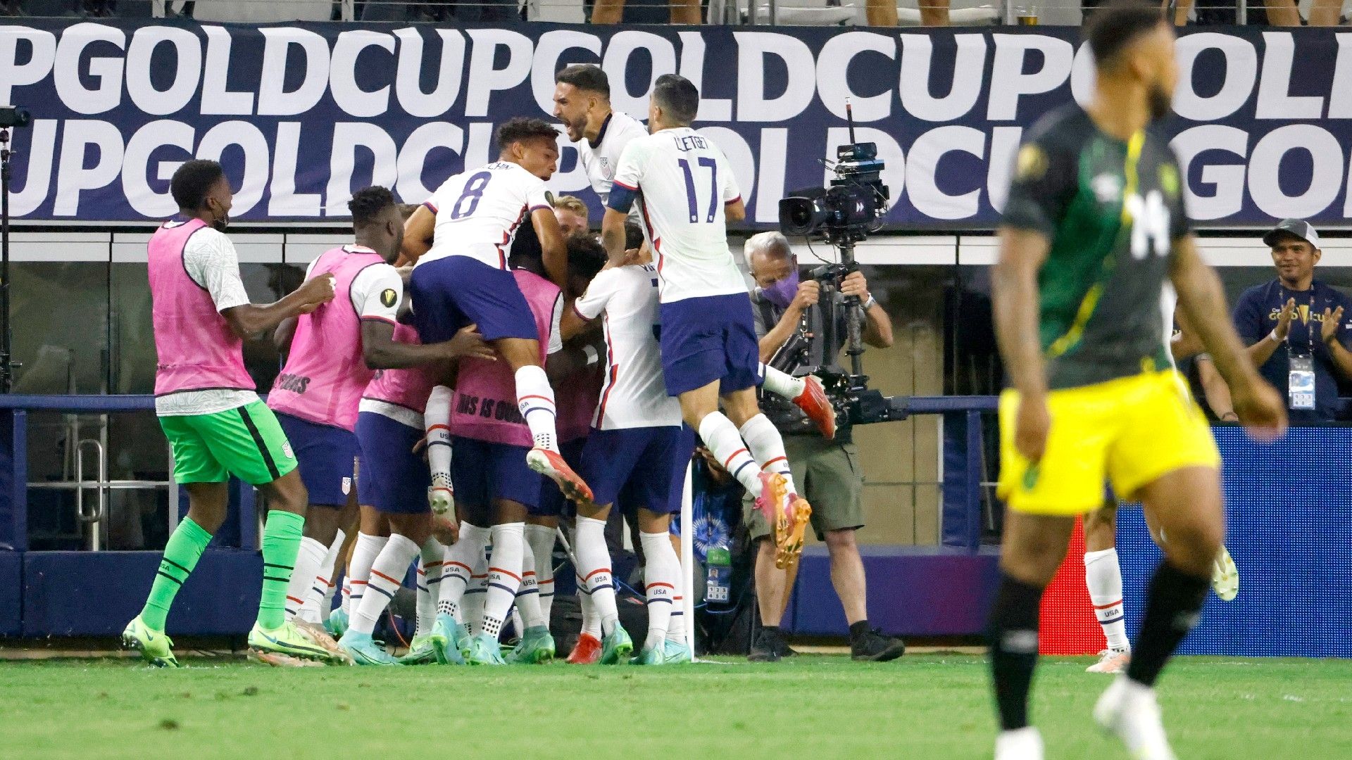 USMNT Jamaica celebrate Gold Cup