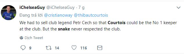 Reaction Courtois left Chelsea