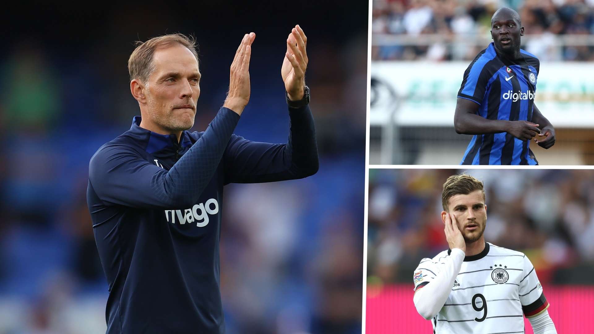 Thomas Tuchel, Romelu Lukaku, Timo Werner GFX