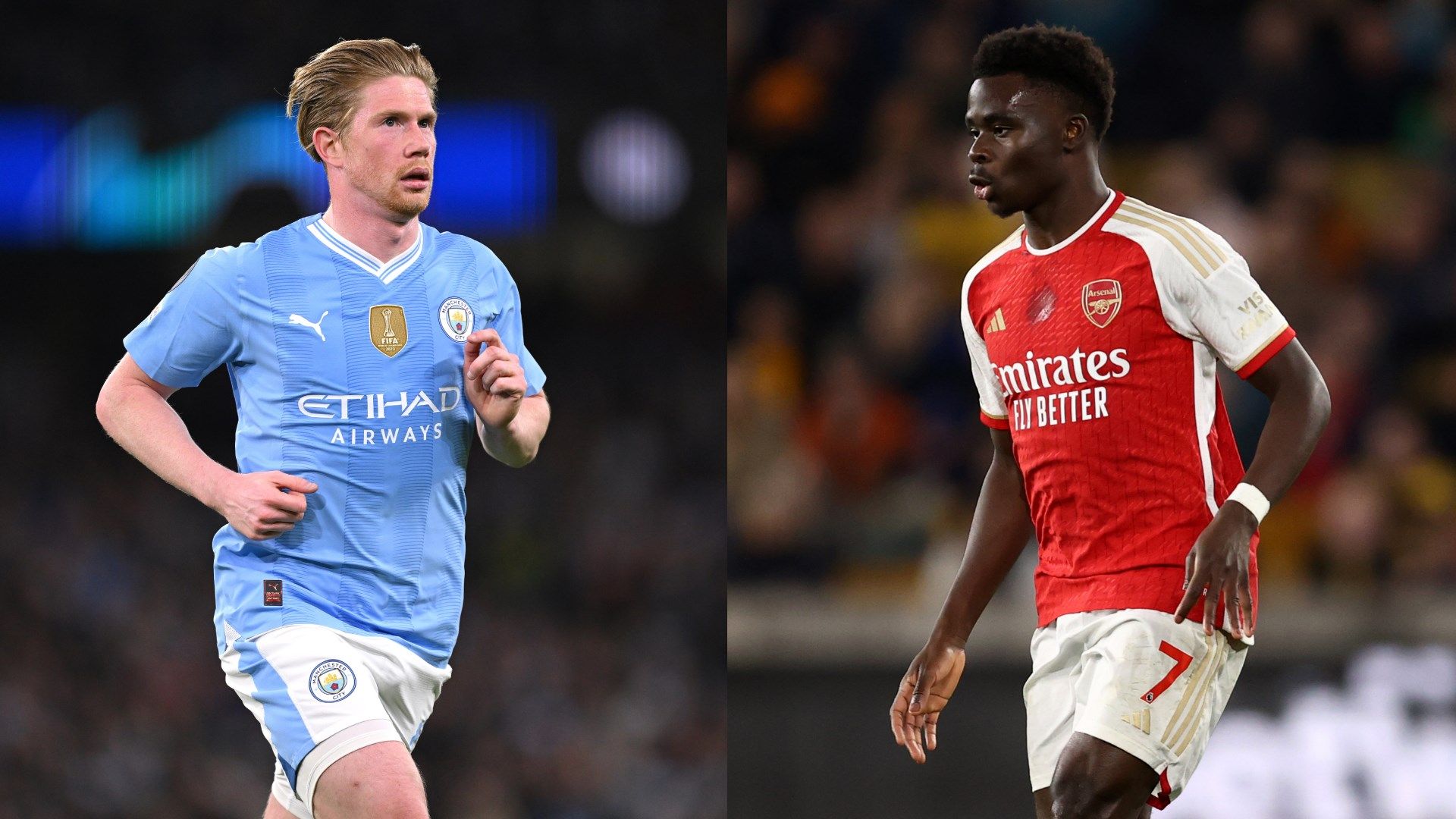 De Bruyne Saka Manchester City Arsenal