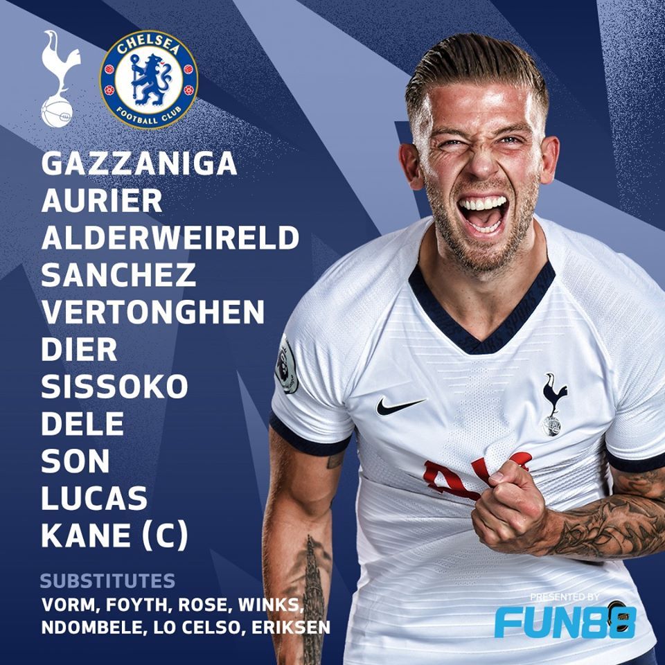 Tottenham line up vs Chelsea EPL 22122019