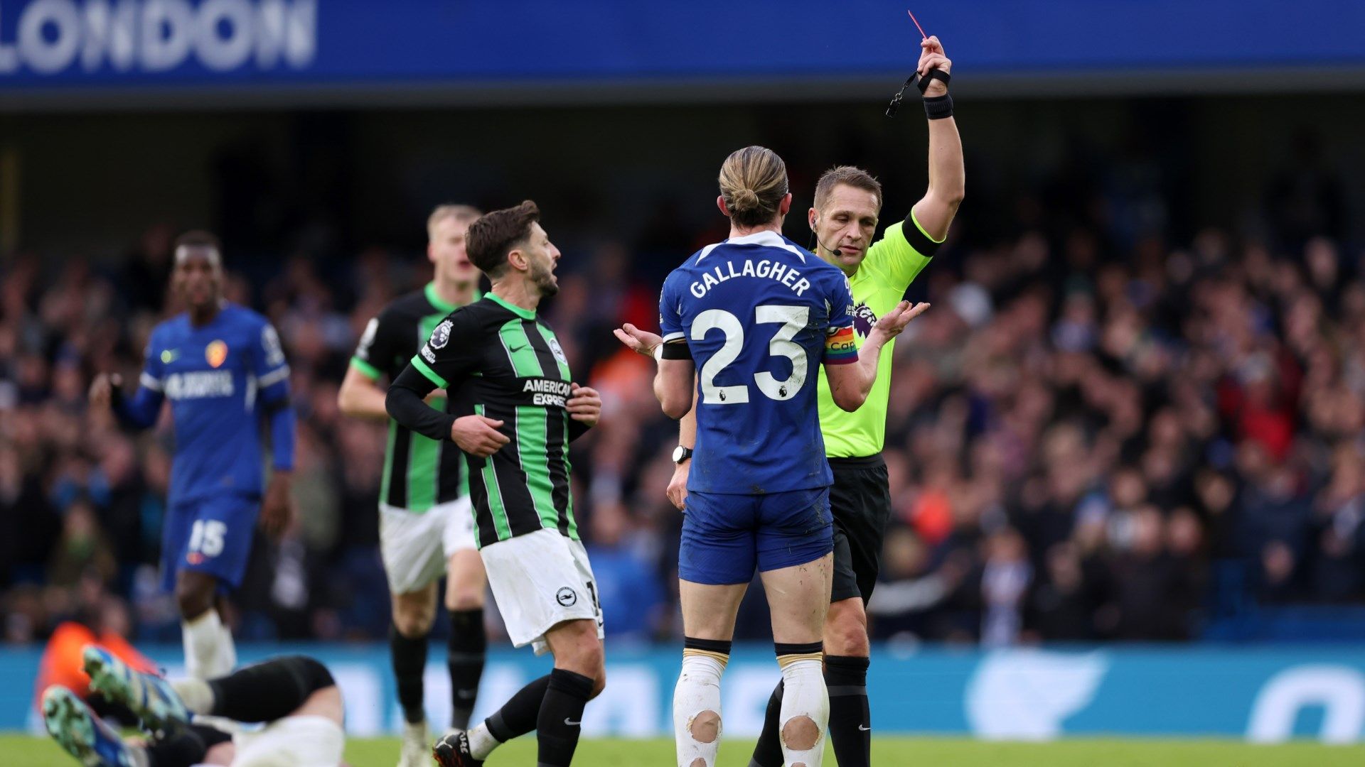 Connor Gallagher Chelsea red card vs Brighton 2023-24