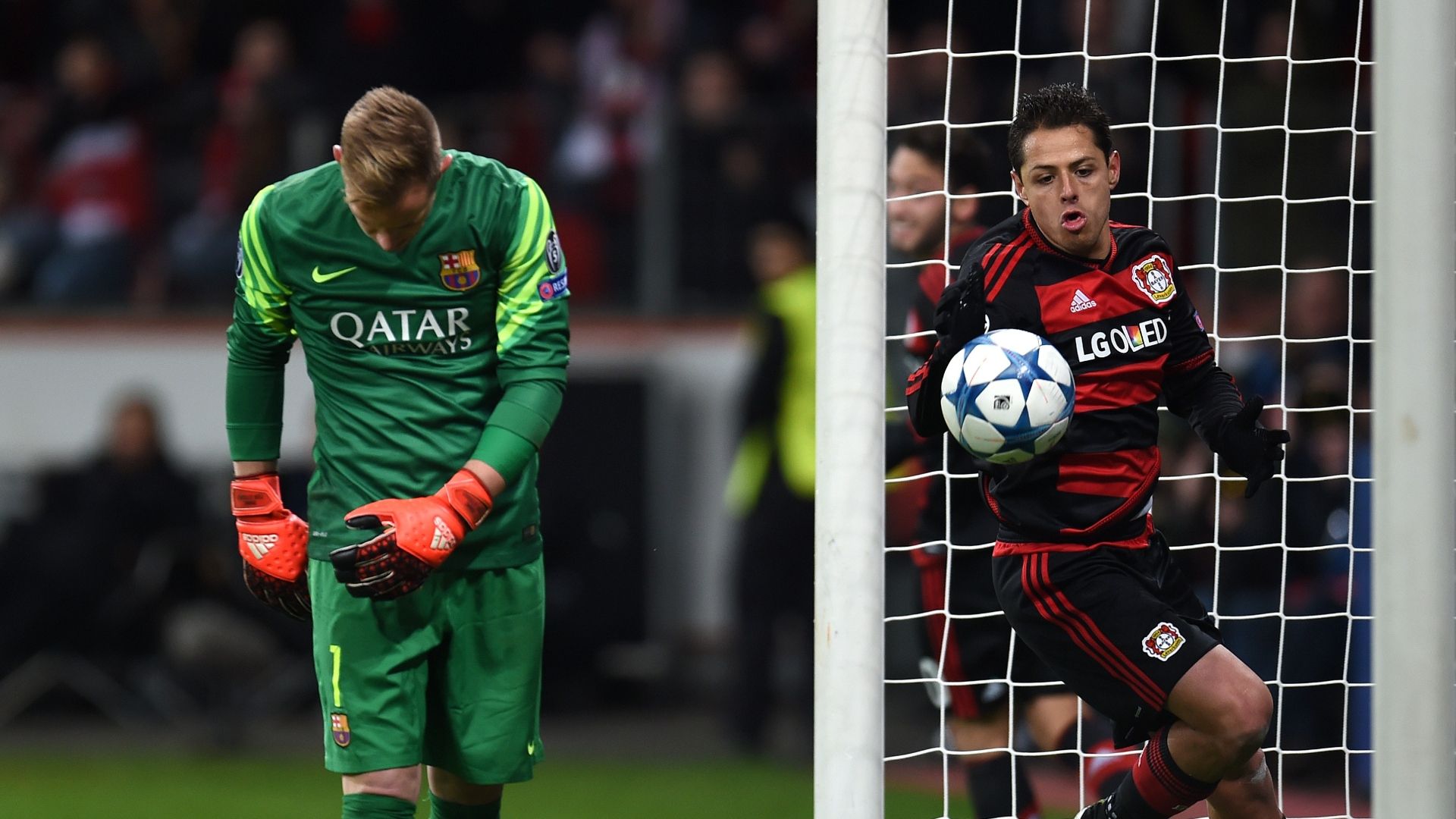 Javier Hernández Marc André Ter Stegen Barcelona Bayer Leverkusen 2015
