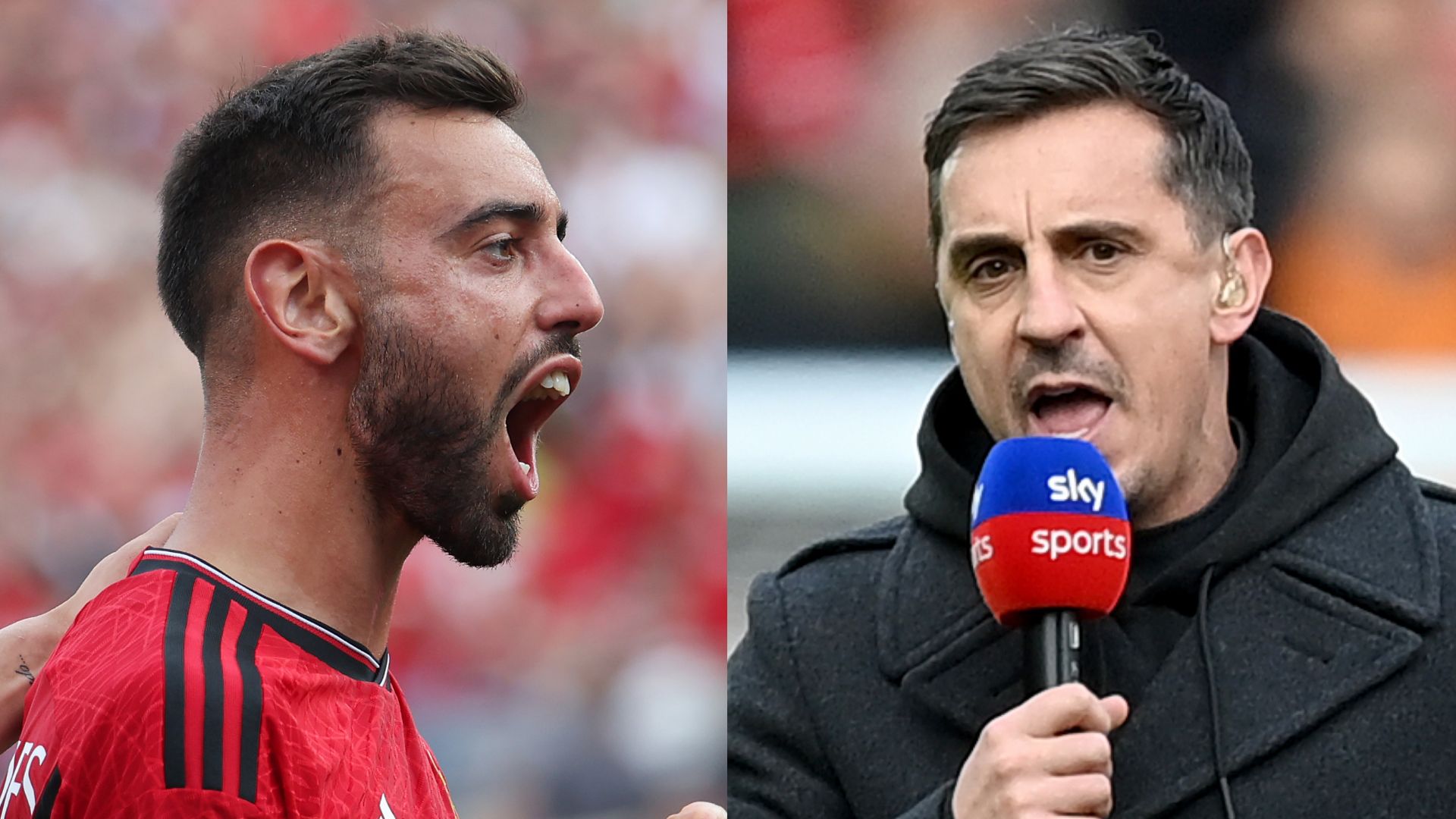 GFX Info Bruno Fernandes Gary Neville 2023