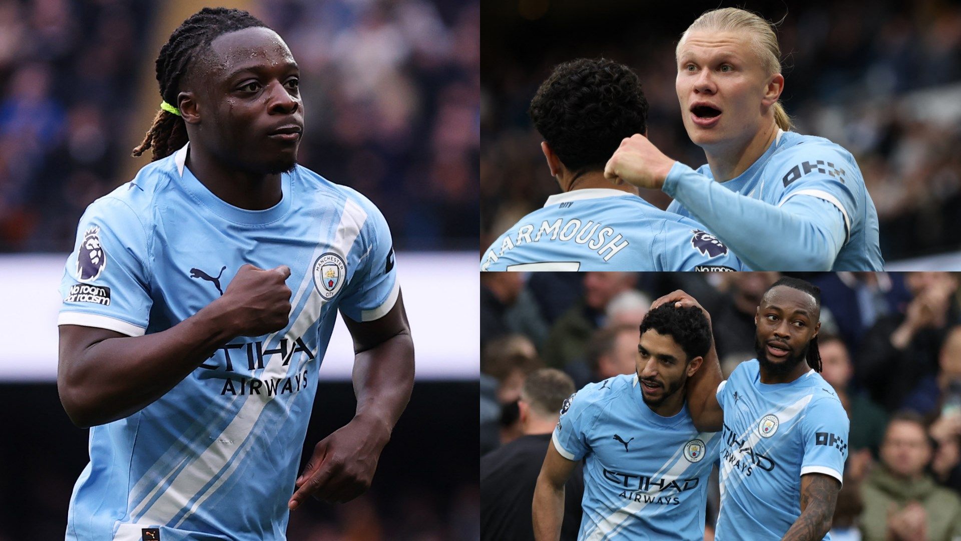 Doku Haaland Marmoush Man City GFX