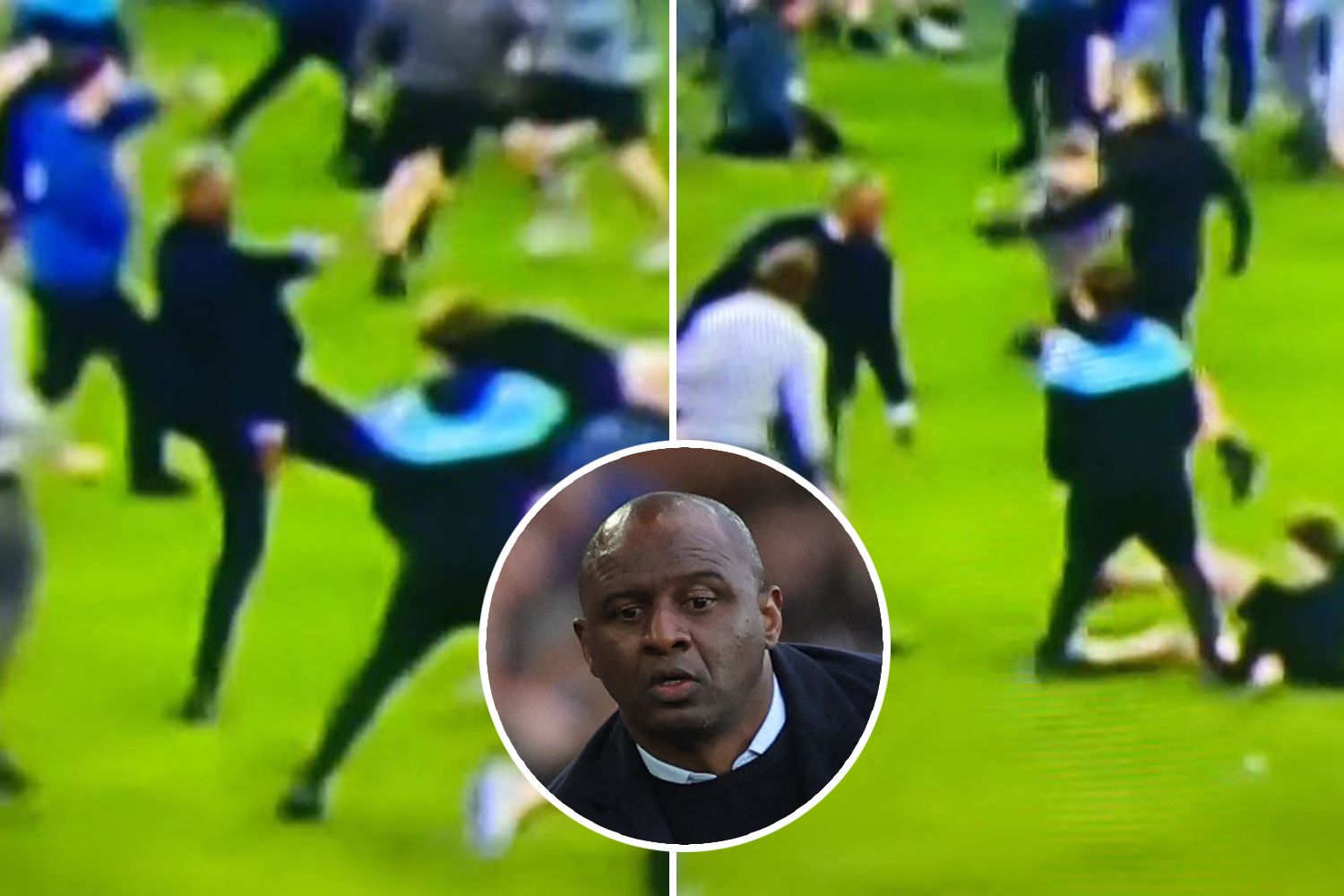 Patrick Viera kicked an Everton fan
