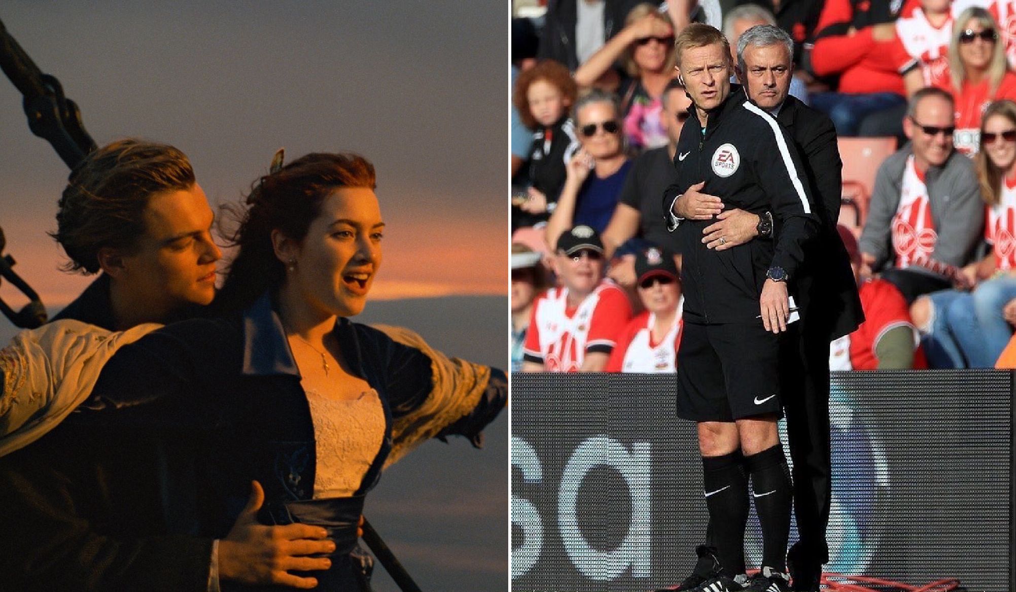 مورينيو والحكم الرابع على طريقة تيتانيك