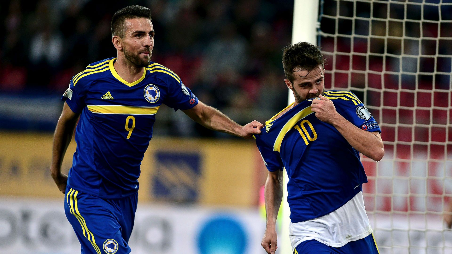 Vedad Ibisevic Miralem Pjanic Bosnia and Herzegovina