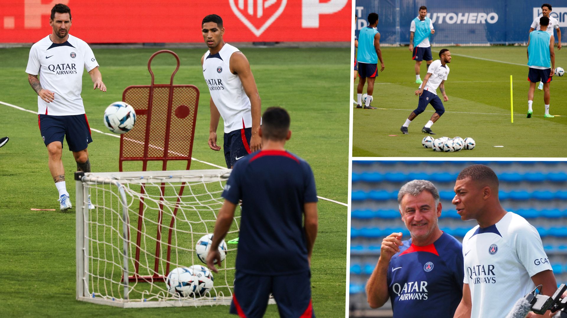 PSG entraînement Messi Neymar Mbappé