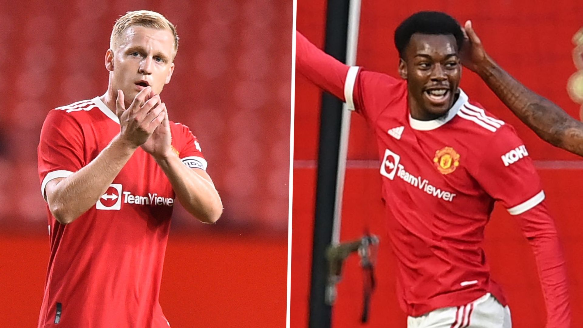 Donny van de Beek Anthony Elanga Manchester United GFX