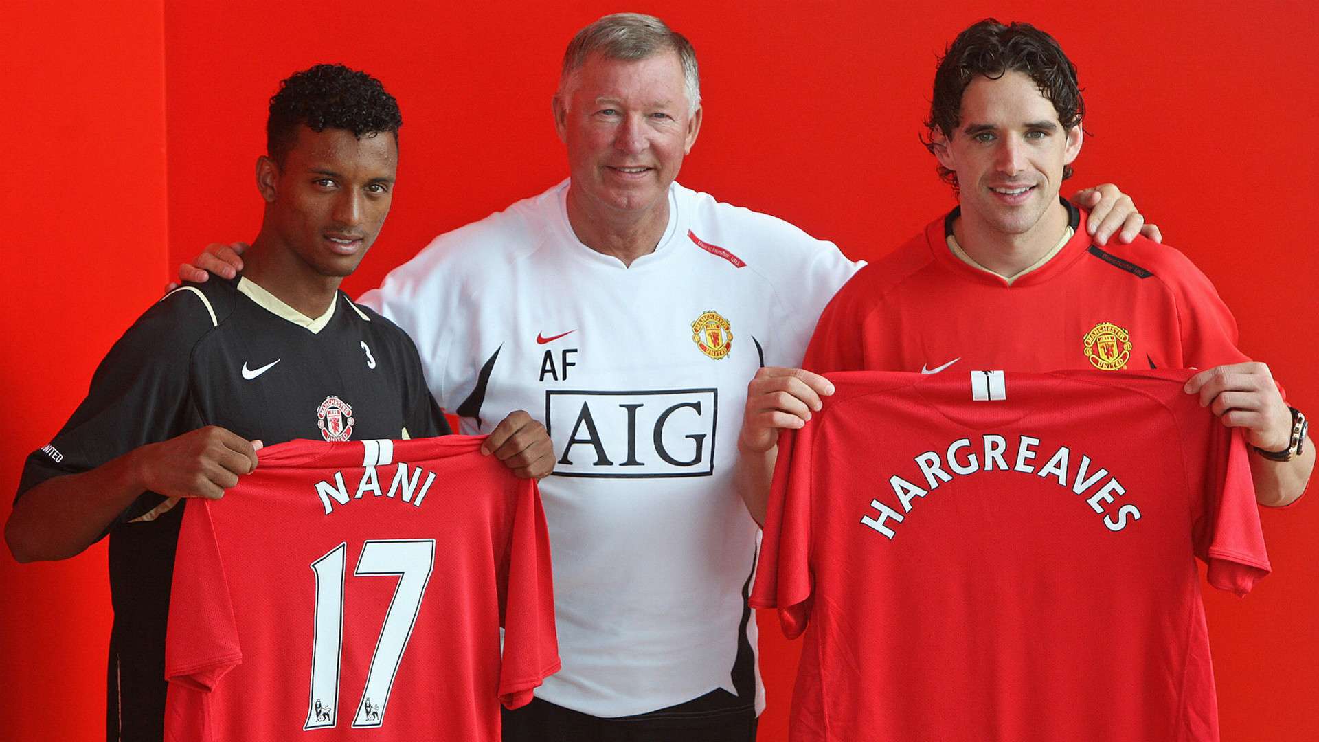 Owen Hargreaves Sir Alex Ferguson Nani Manchester United