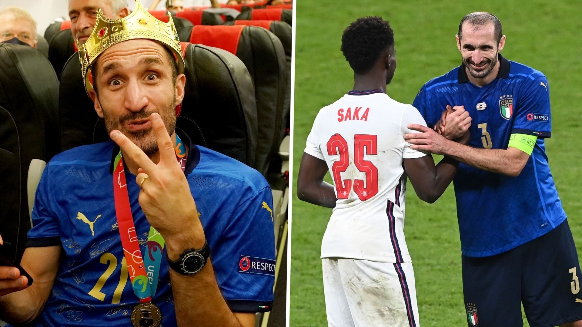 Giorgio Chiellini Bukayo Saka Euro 2020
