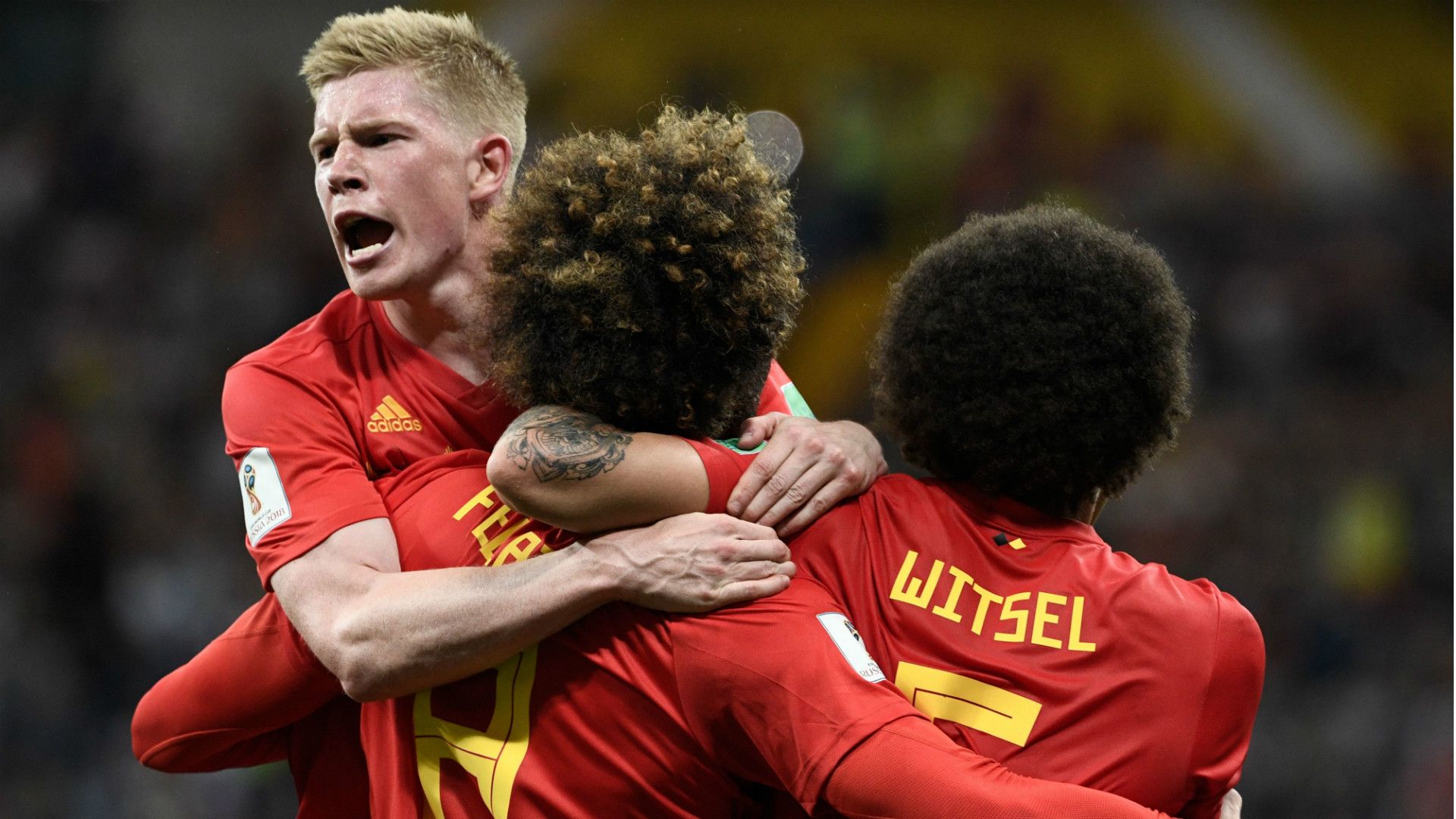 Kevin De Bruyne Marouane Fellaini World Cup Belgium Japan