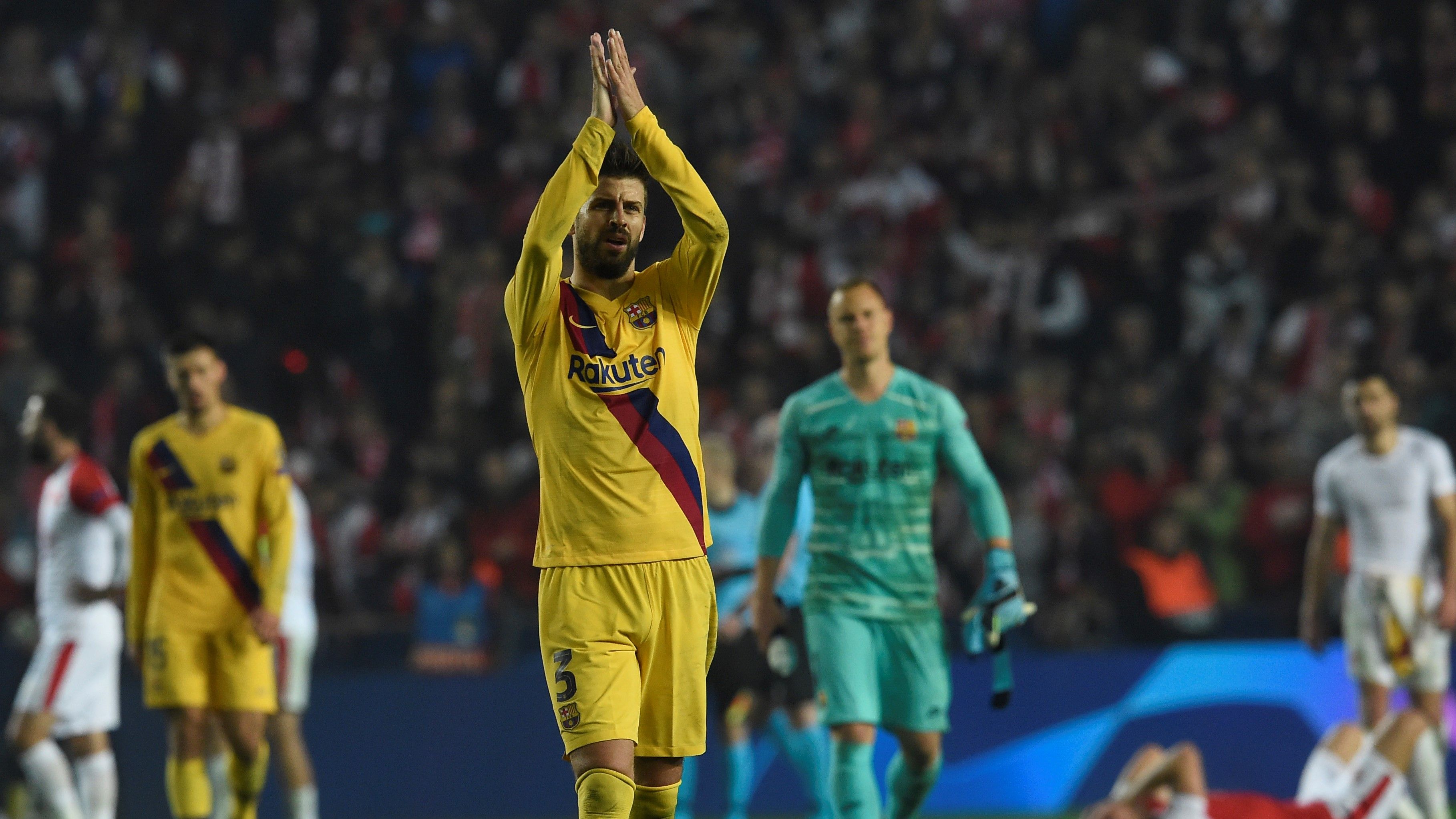 Gerard Pique Slavia Praga Barcelona UCL 23102019