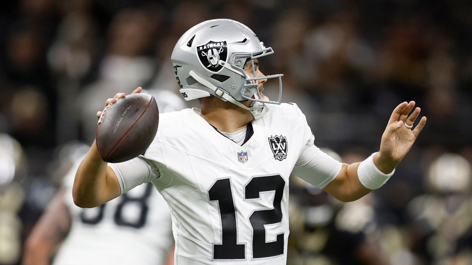 Las vegas Raiders QB Aidan O'Connell vs New Orleans Saints