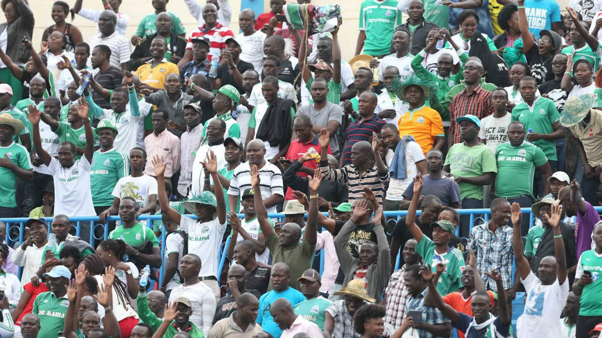 Gor Mahia fans rally behind their team as they battled against AFC Leopards