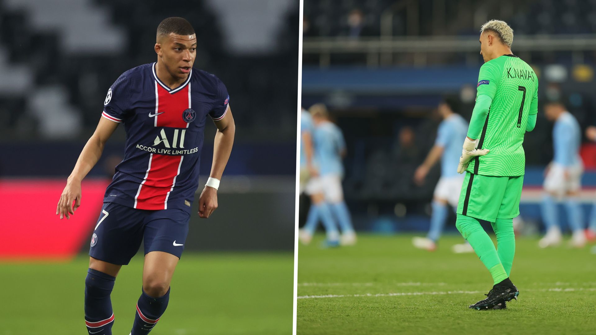 Mbappe Keylor Navas PSG Manchester City Champions League