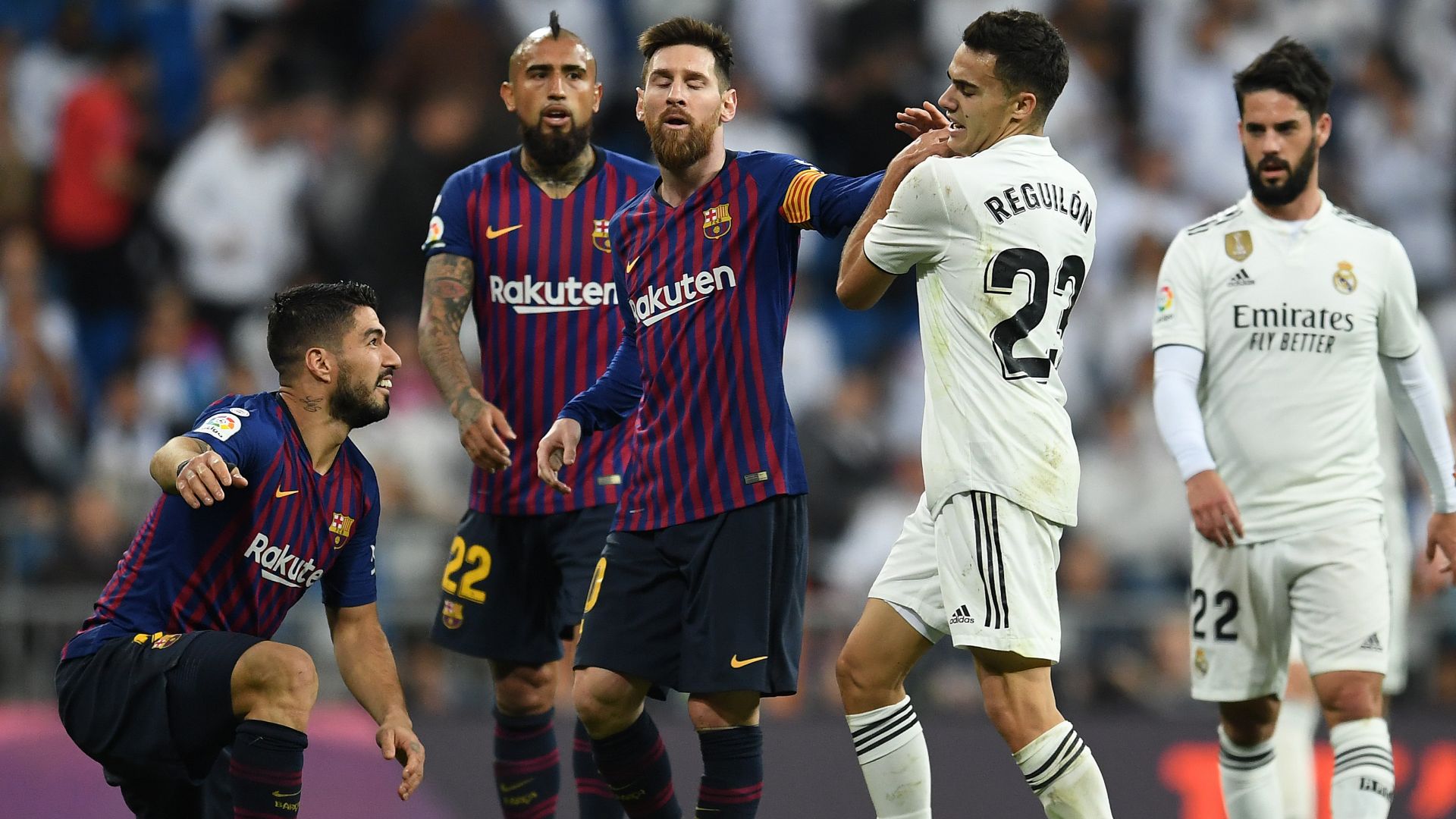 Sergio Reguilon Luis Suarez Lionel Messi