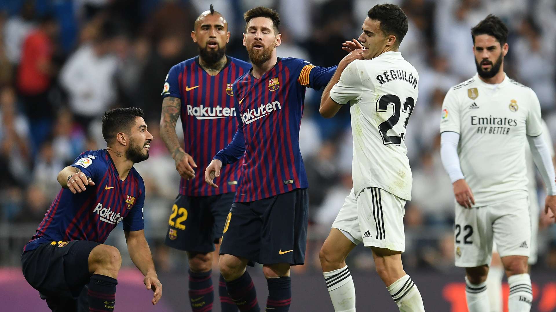 Sergio Reguilon Luis Suarez Lionel Messi