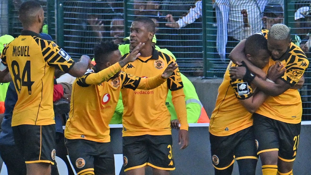 Nkosingiphile Ngcobo of Kaizer Chiefs celebrates goal