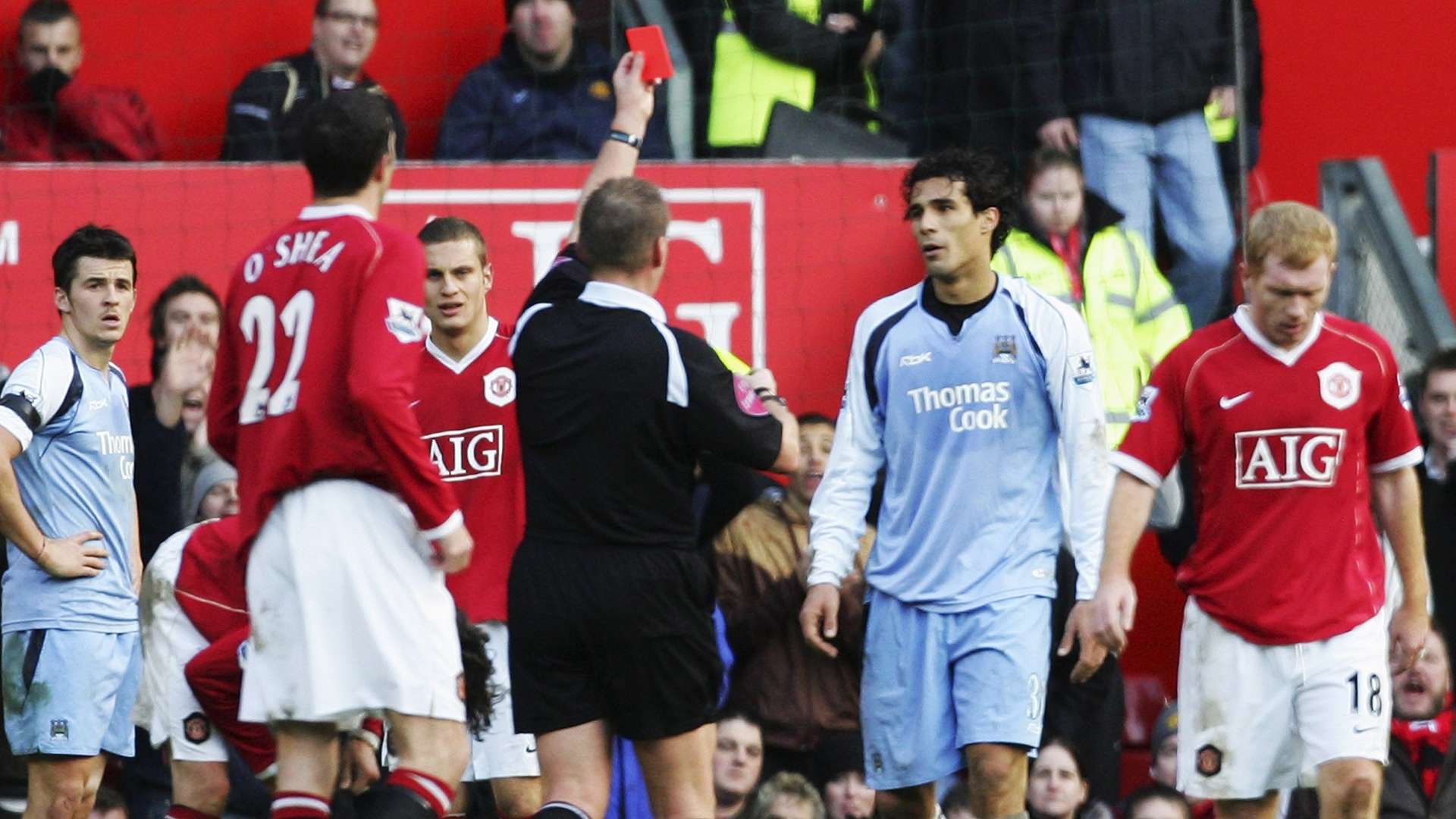 Bernardo Corradi Manchester City red card