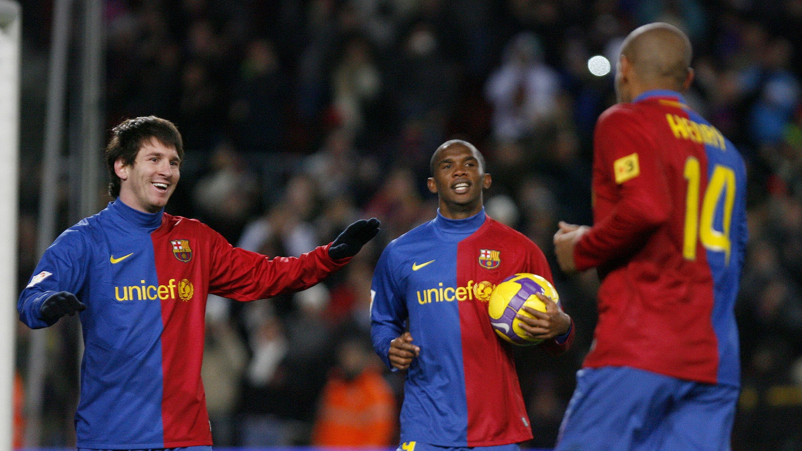 Lionel Messi Samuel Eto'o Thierry Henry Barcelona