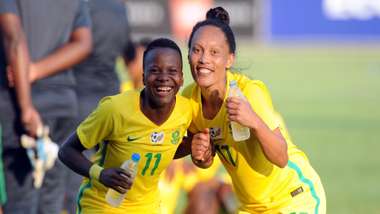 Thembi Kgatlana and Leandra Smeda of South Africa, Banyana Banyana