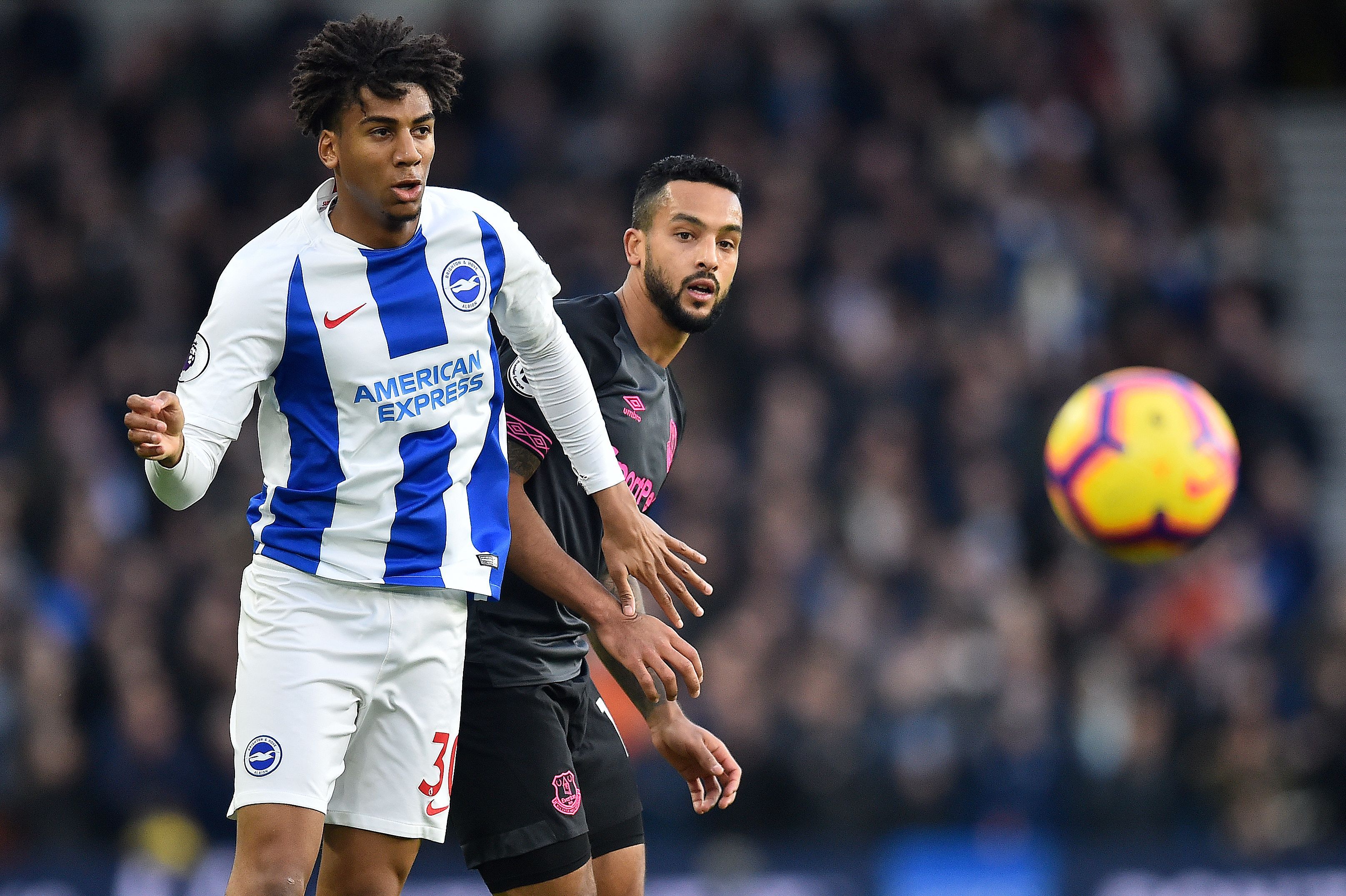 Bernardo, Theo Walcott - Brighton & Hove Albion v Everton