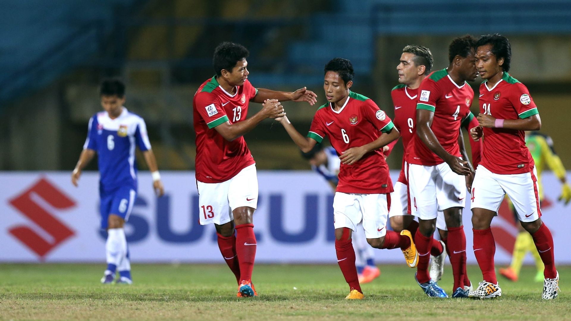 AFF 2014 Selebrasi Evan Dimas - Indonesia