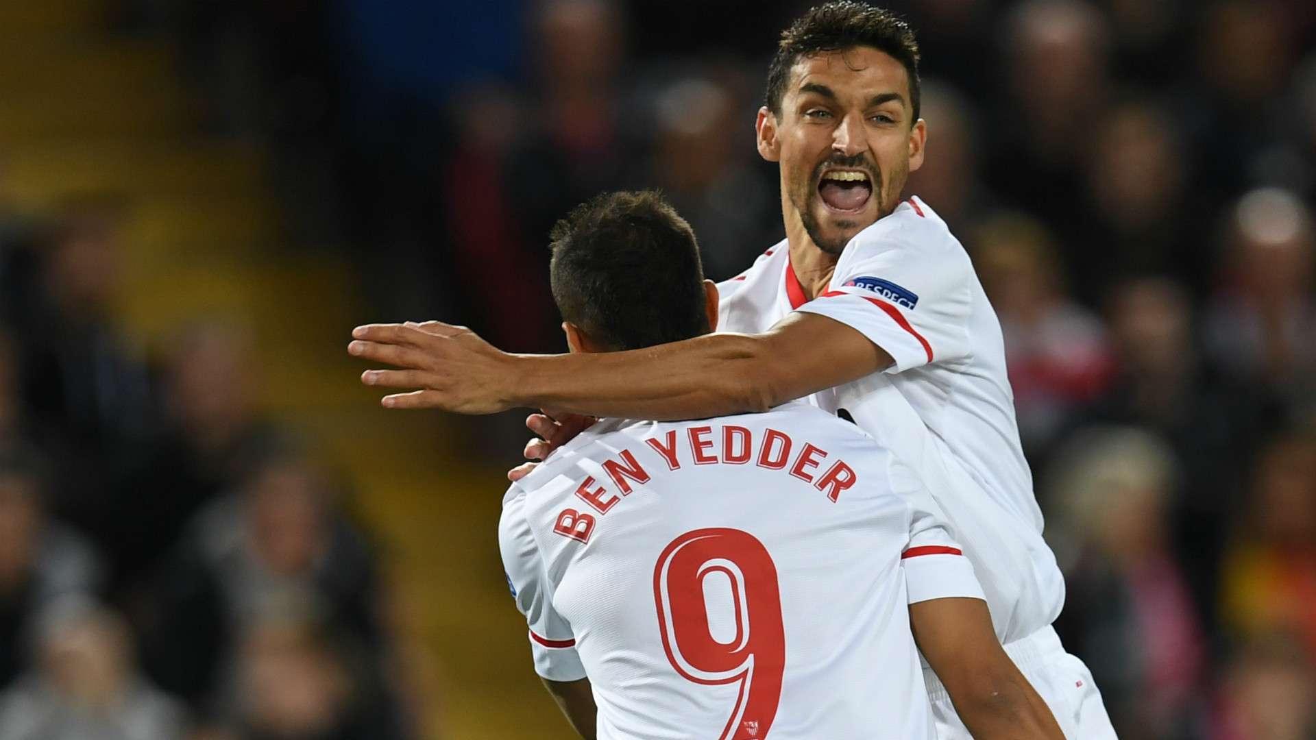 HD Sevilla celebrate v Liverpool